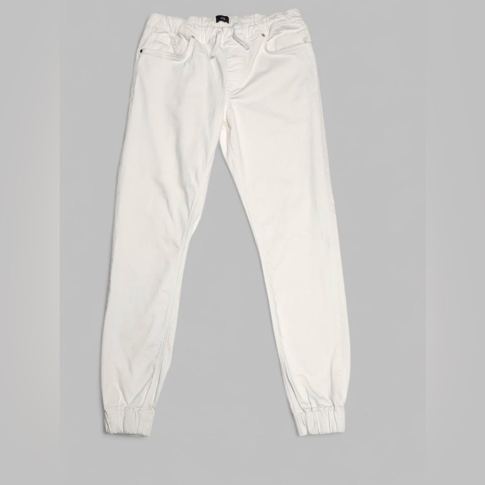 River Island soft cotton White joggers with drawstring waist‎ Men’s Size 32x32